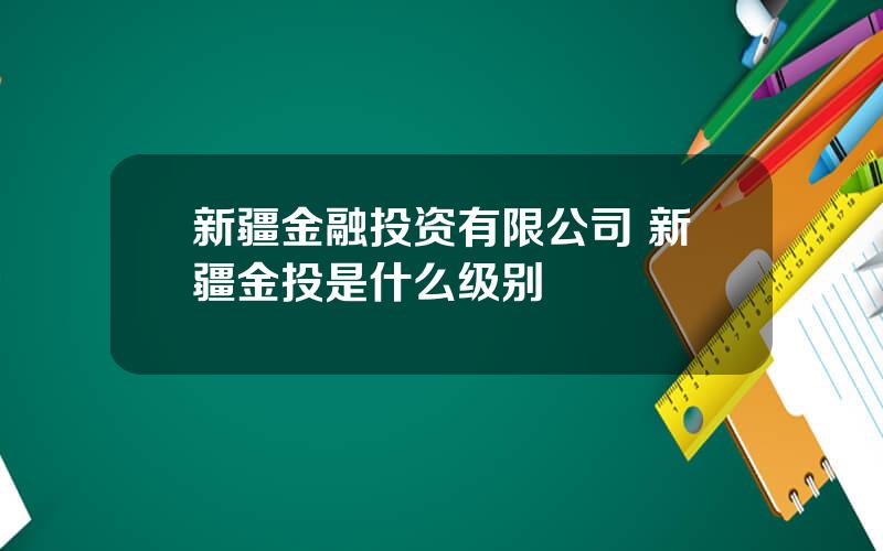 新疆金融投资有限公司 新疆金投是什么级别